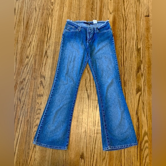 Y2K VTG Paris Blues Low Rise Jean Flare Fray No Waistband Light Medium Wash 2000 - Picture 1 of 15